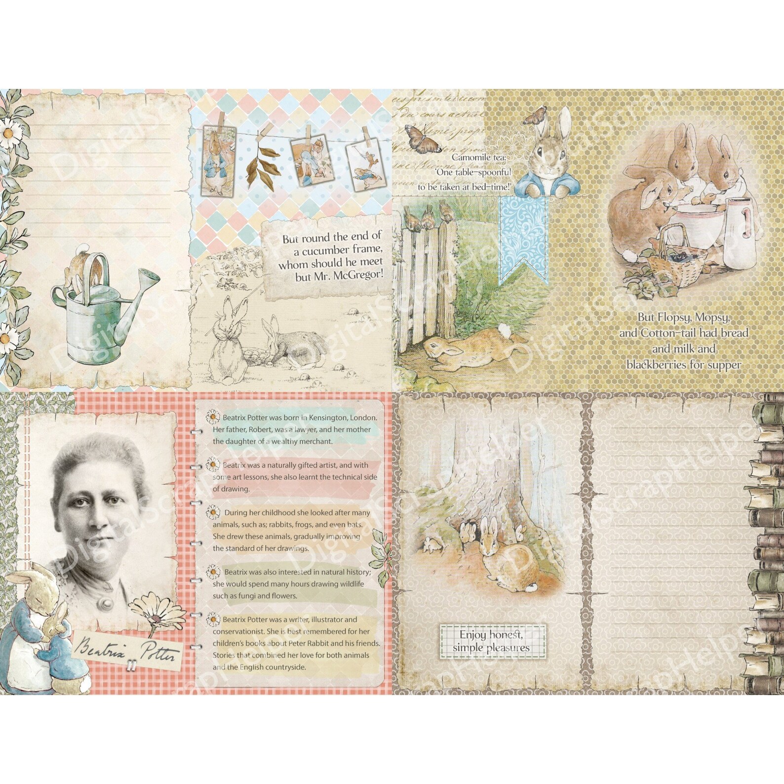 Peter Rabbit Junk Journal Kit for Beatrix Potter Themed Slow Crafting ...