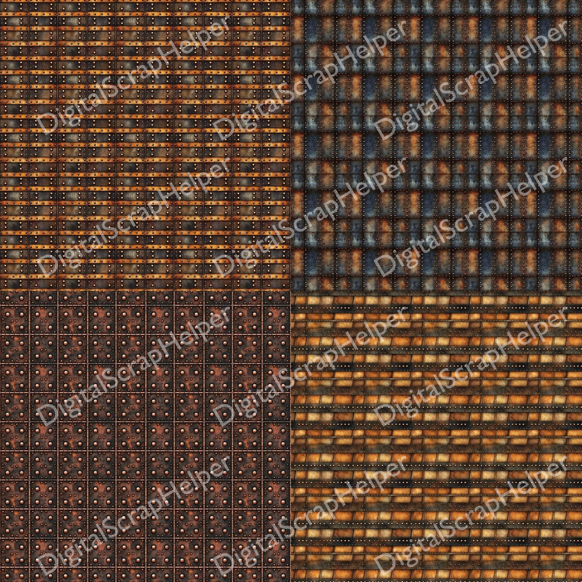 Metal Rivets Steampunk Seamless Pattern Digital Paper Industrial ...