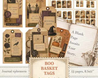 Boo basket tags Happy Halloween favors Trick or treat gift bags ideas | Digital download | 1595