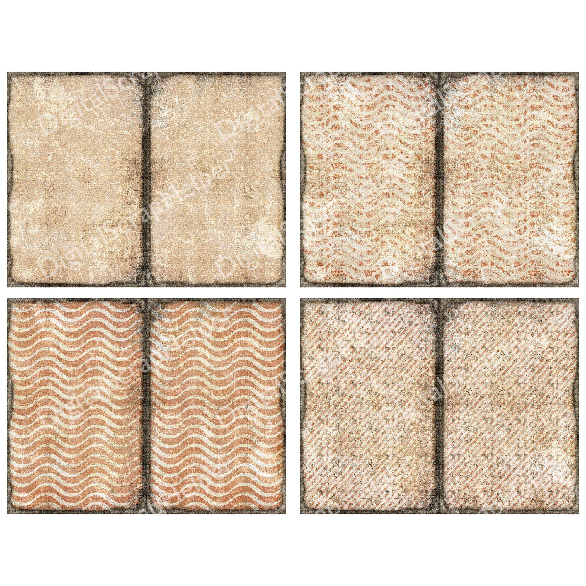 Vintage Nautical Junk Journal Background Pages for Sea Theme