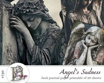 Halloween decorations Gothmas angel photos printable for decor, junk journal and gift ideas | Digital download | 730