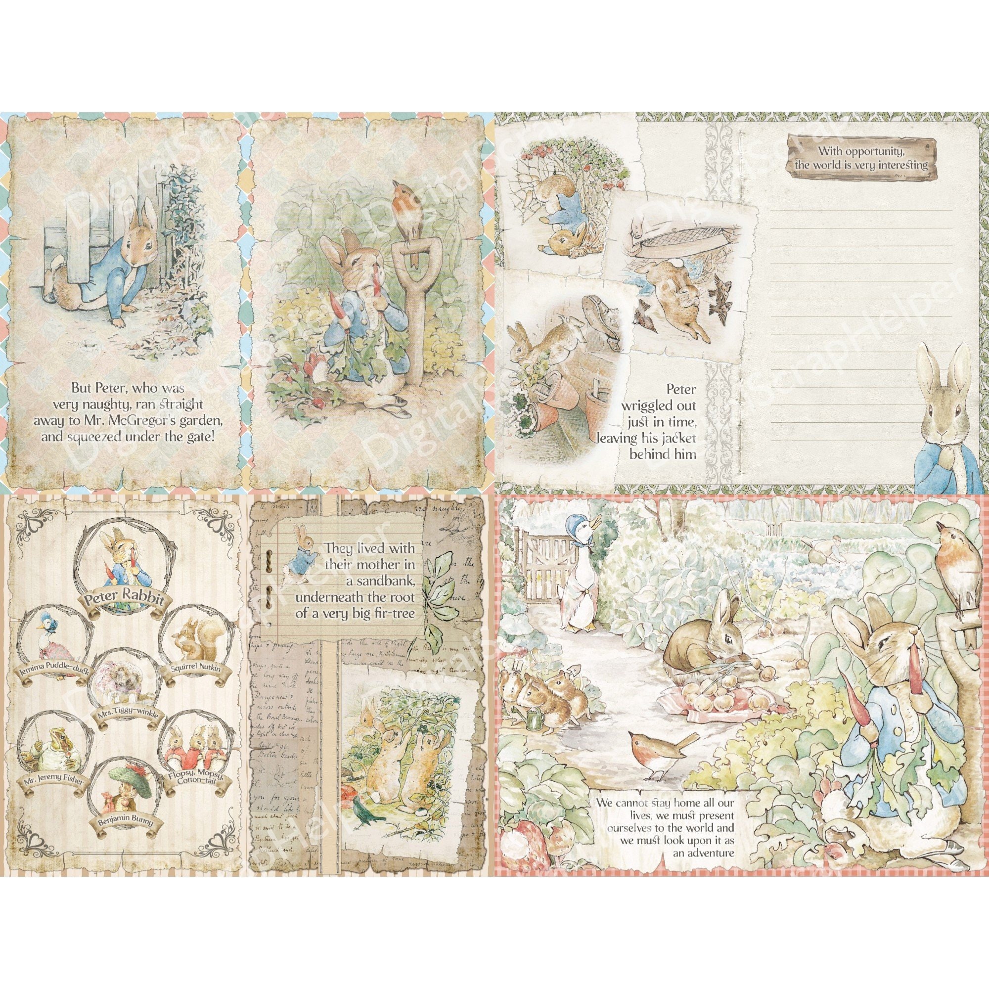 Peter Rabbit Junk Journal Kit for Beatrix Potter Themed Slow Crafting ...