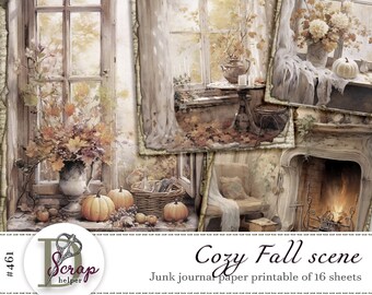 Vintage fall journal cards for autumn cottagecore ephemera and scrapbooking | Digital download
