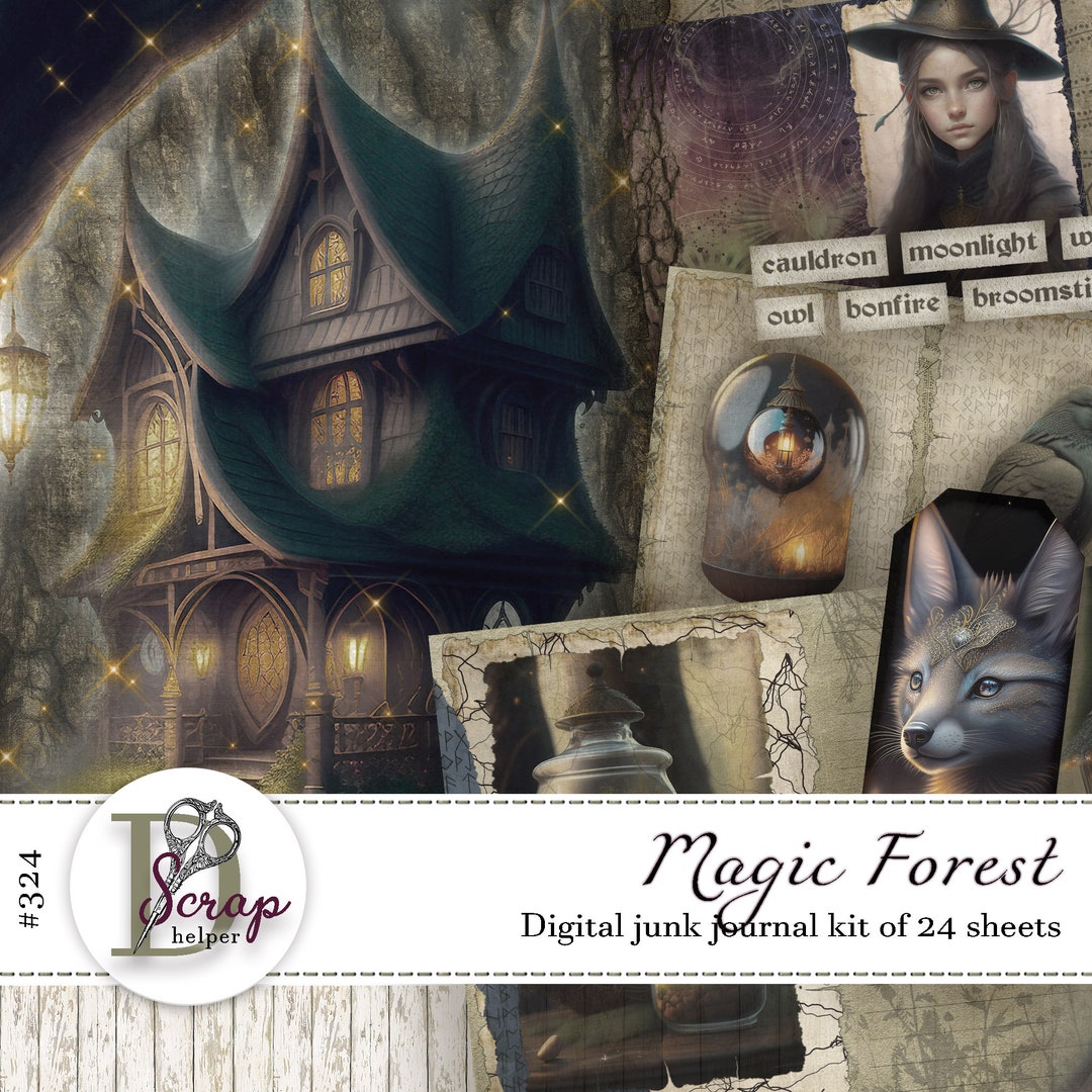 Magical Forest Junk Journal Kit for Witchcraft Grimoire Collages and ...