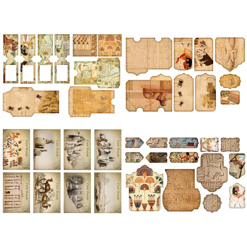 Ancient Egypt Junk Journal Kit Printable of 24 Sheets Antique Etsy