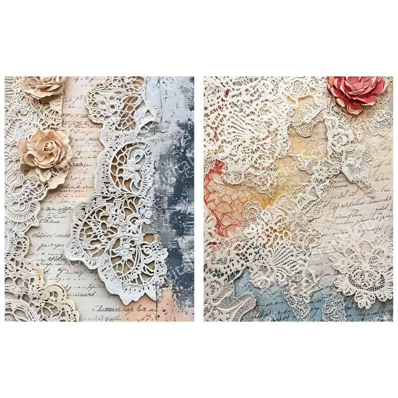 Antique Lace Background Papers for Victorian Scrapbooking Collages and ...