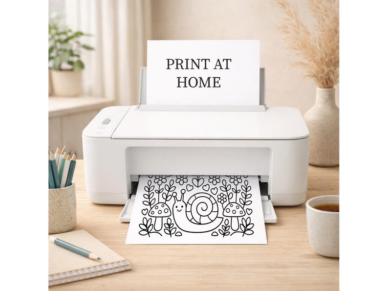 Spring folk art coloring book for fall coloring of 30 bold & easy PDF pages | Digital download image 8