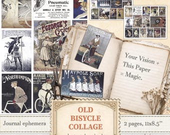 Vintage bicycle journal ephemera for retro cycling journal inserts and collages | Digital download | 330