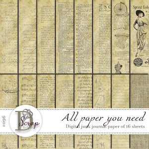 Basic Essentials Junk Journal 16 Blatt 16 Blatt Shabby Chic Cottagecore Vintage Antik Alt Neutral Junk Journal Zubehör #096