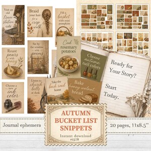 Aufkleber mit Zitaten für die Herbst-Bucket-List | Herbstaktivitäten | Saisonale Visionboard-Karten | Digitaler Download | 1578