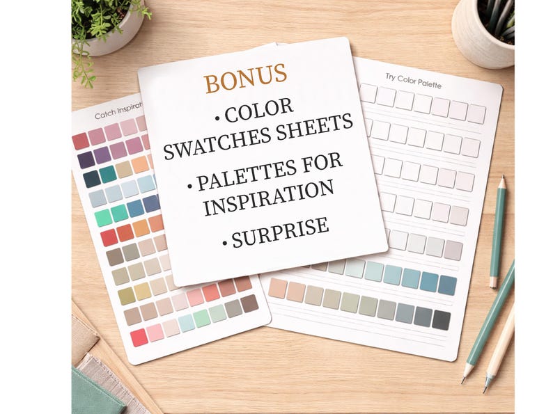 Spring folk art coloring book for fall coloring of 30 bold & easy PDF pages | Digital download image 10