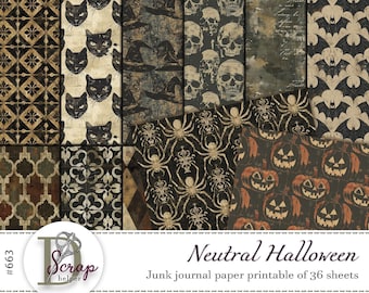 Retro Halloween background paper for Spooky season junk journals and ephemera | Digital download | 663