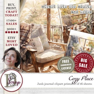 Gemütliche Leseecke Clipart Bundle druckbare ruhige Sitzecke Aquarell Rustikale hause Gemütliche Wohnung Balkon Clipart Freie kommerzielle Nutzung #859