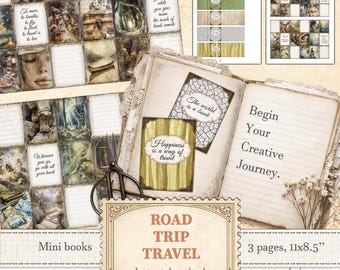 Travel mini books for tourism enthusiasts miniature and dollhouse tiny accessories | Digital download | 981