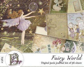Zestaw do scrapbookingu z motywami baśniowymi i fantasy w klimacie zaczarowanego lasu | Pobierz cyfrowo | 282