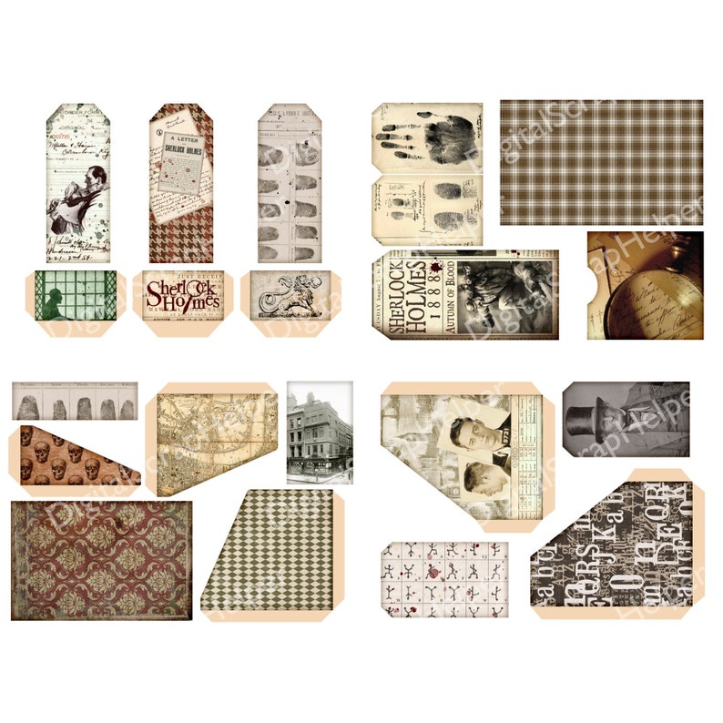Sherlock Holmes Junk Journal Kit Printable of 36 Sheets - Etsy