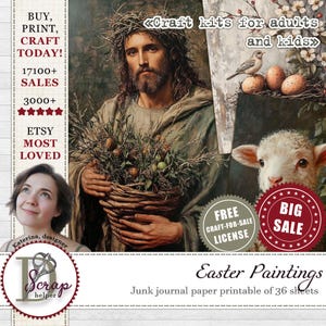 Ostern Wand Kunst Drucke Galerie Set 36 Seiten LDS Gemälde von Christus Moderne christliche Kunst Jesus Porträt Malerei rustikale druckbare Kunst #1063