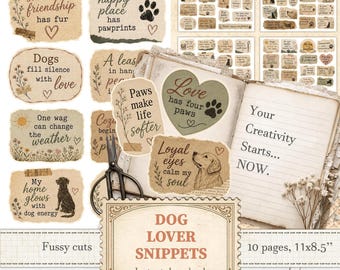 Dog mom quotes fussy cuts snippets for woof stickers and scrapbook | Digital download | 1513