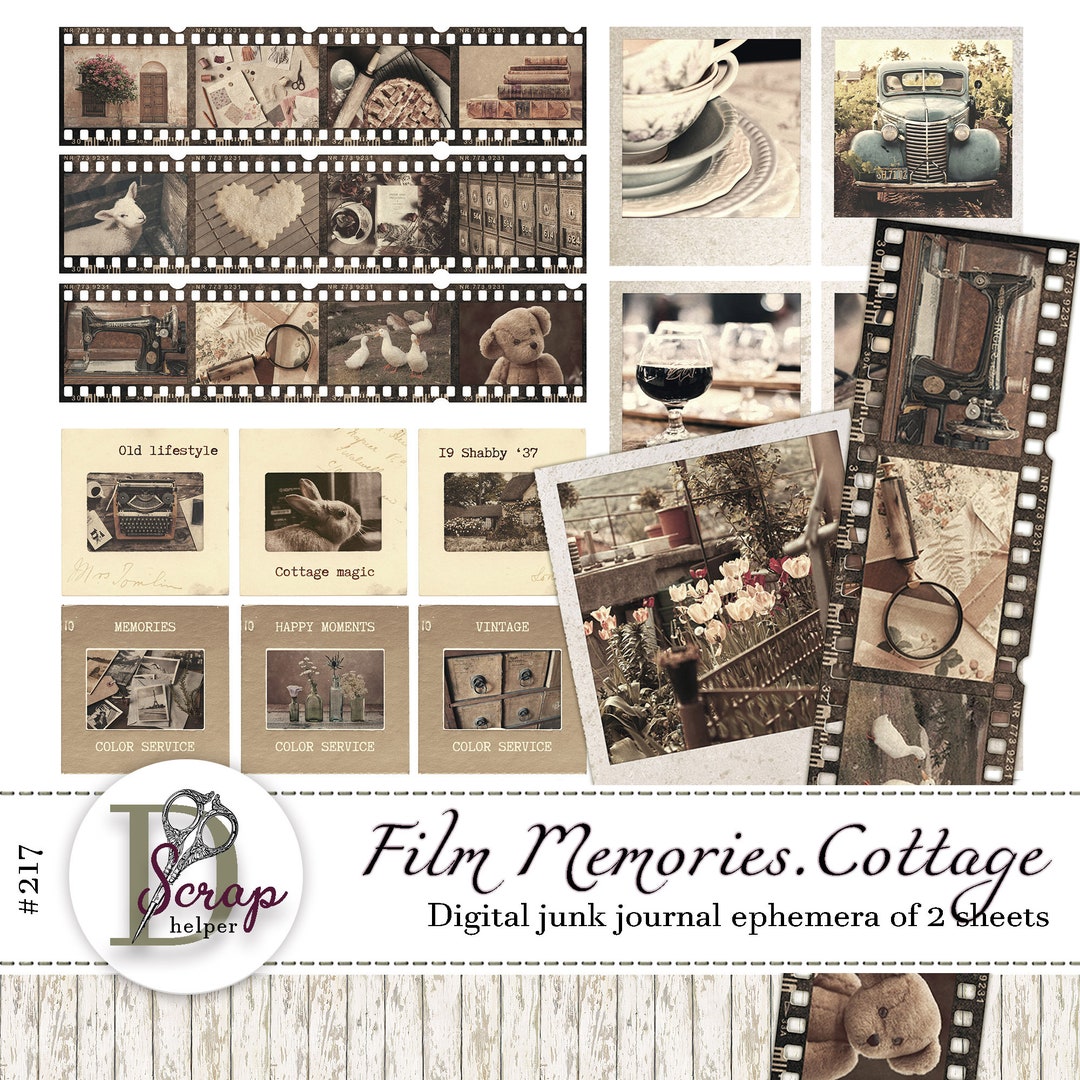Shabby Chic Ephemera Faded Photos of 2 Sheets Vintage Cottage Floral ...