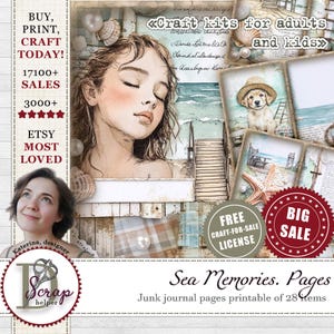 Afdrukbare pagina's voor zeeherinneringen 28 vellen Verliefd op de zee Benodigdheden voor kustdagboeken Marine papercraft On the Beach lover #1074