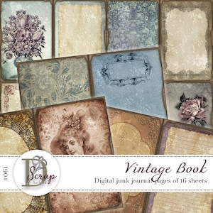 Vintage altes vintage Junk Journal viktorianisches vintage blanko vintage, 16 Seiten #061