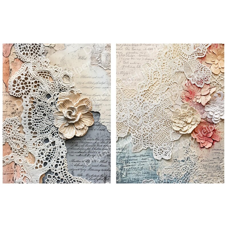 Antique Lace Background Papers for Victorian Scrapbooking Collages and ...