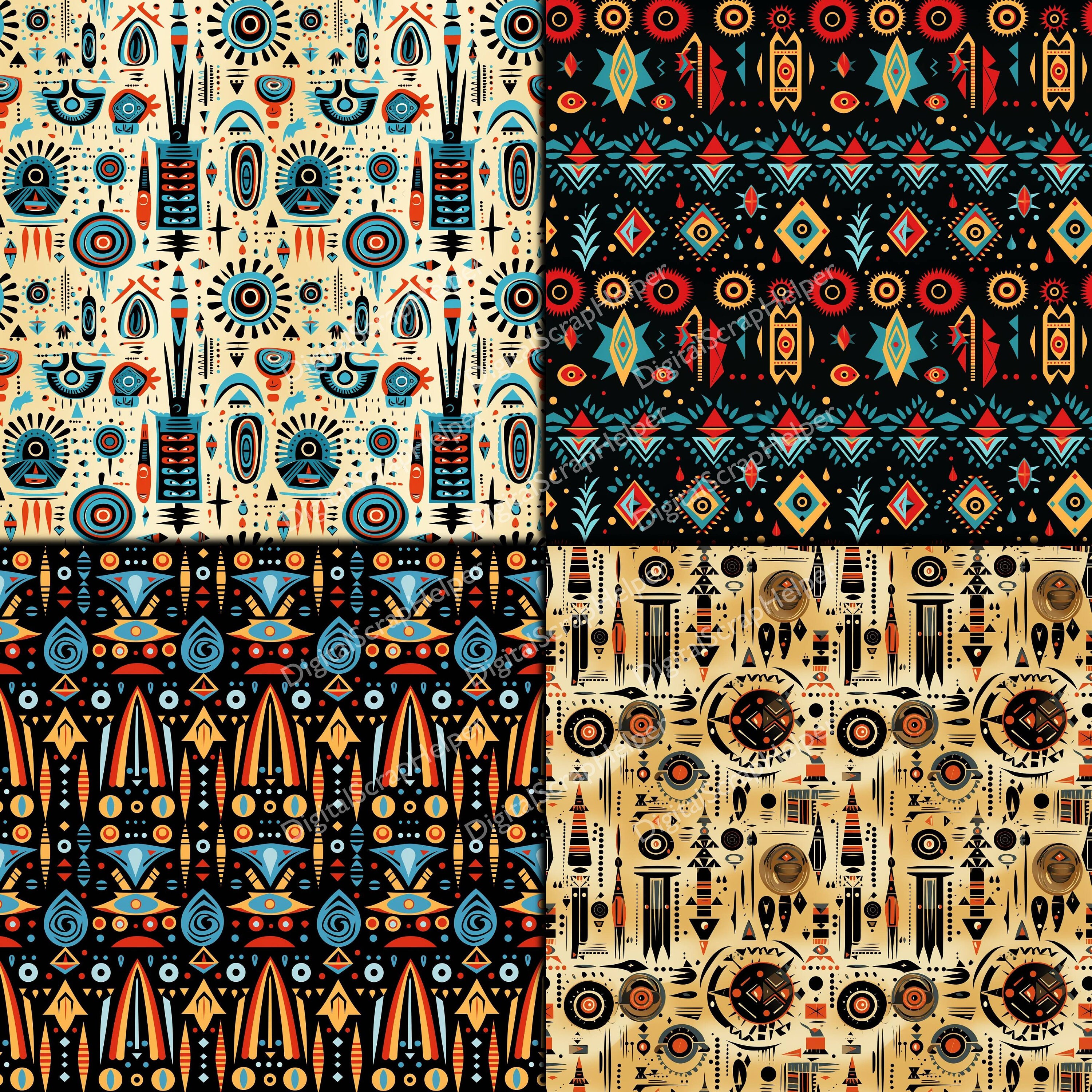 Vibrant Abstract Seamless Patterns for African Inspired Decor and ...