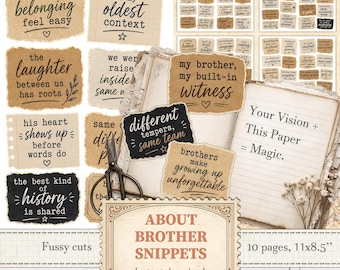 Brother quotes fussy cut snippets for sibling stickers and scrapbook | Digital download | 1560