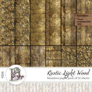 Patrón de vetas de madera desgastadas sin costuras Textura rústica de madera tallada de estilo rústico Cottagecore Uso comercial gratuito de 12 hojas n.° 522