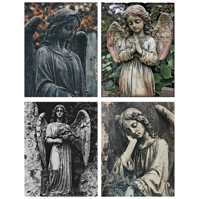 gothic digital paper, halloween scrapbook, angel statues print, gothic angel, sad angel clipart, angel photo, vintage angel decor, dark angels, gothic photos, gothic wall art, gothic scrapbook, gothic photography, halloween photos, creepy photos
