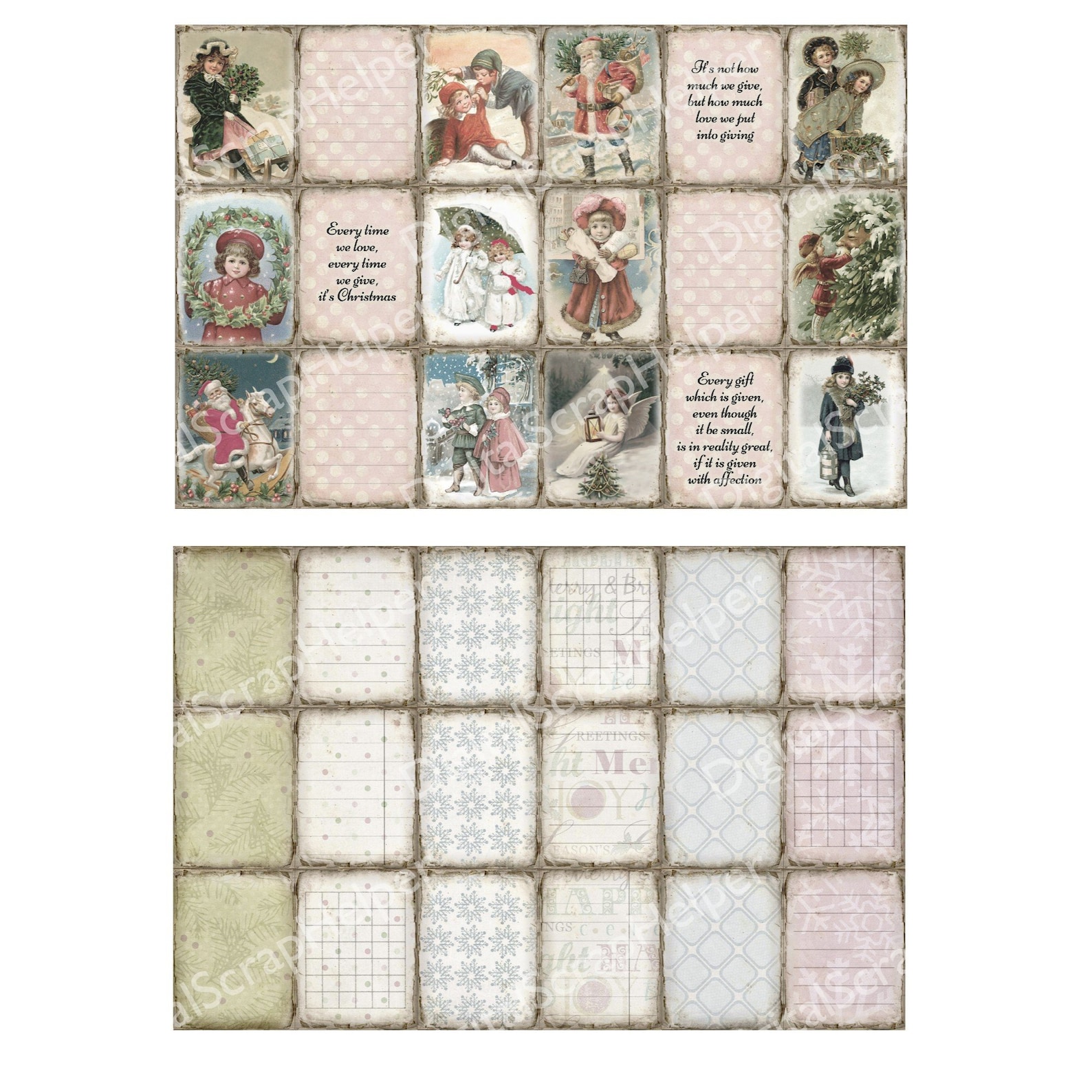 Vintage Christmas Mini Books Printable of 4 Sheets Christmas - Etsy