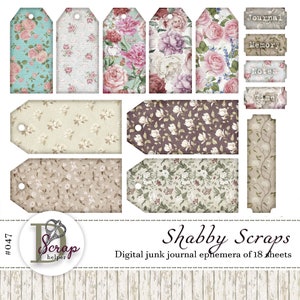Vintage Shabby Chic Ephemera 18 Blätter Vintage Cottage Landleben Floral Retro Shabby Chic Junk Journal #047