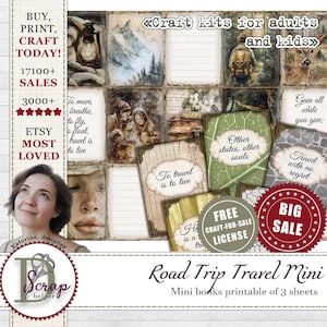Mini carnet de voyage imprimable Ornement de Noël touristique Cadeau pour amateur de camping Cadeau de campeur Fête à thème camping inspirée du voyage #981