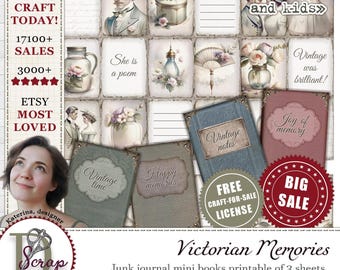 Victorian mini books for miniature and dollhouse slow crafting | Digital download