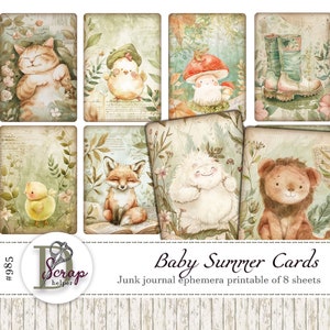 Inspirational Baby ATC Karten 8 Blatt Kinder Kids Ephemera Last Minute Karte Boho Baby Wald Baby Scrapbooking ATC Lieferungen #985