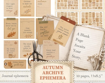 Archivo de recuerdos de otoño. Citas y frases de otoño para diarios creativos de temporada / Descarga digital / 1587