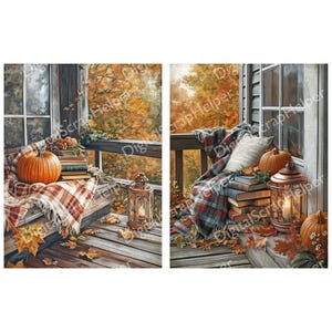Cozy Autumn Porch Journal Paper Printable 12 Sheets Scrappy Fall ...