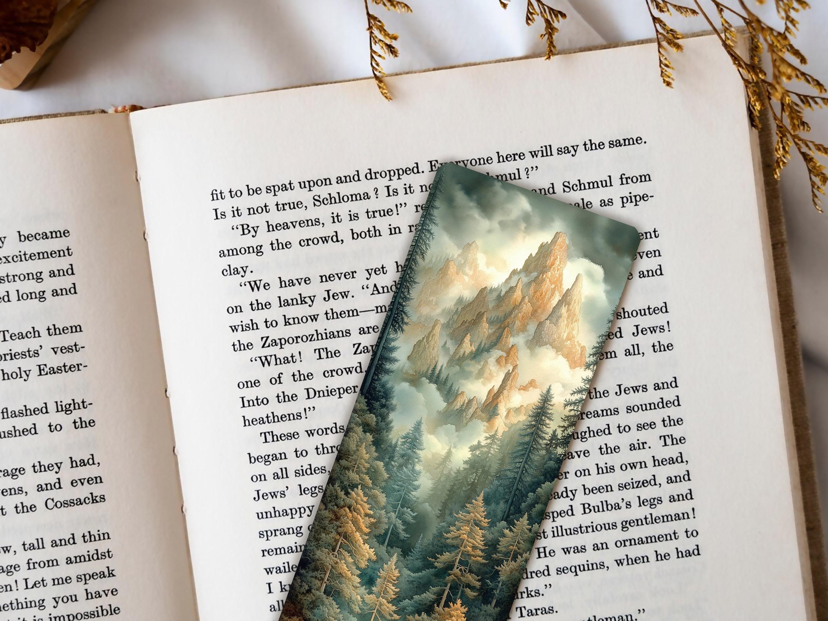 Woodland Bookmarks Set: Illustrated Forest, Waterfall (printable) - Etsy UK