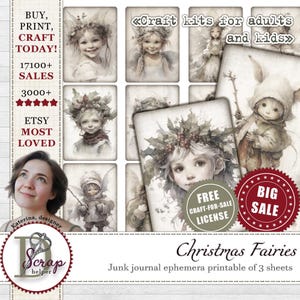 Kerstfee-dagboekkaarten 2 vellen Fantasy Nieuwjaar Noel Winter December dagelijkse ATC-kaarten Adventskalender junk journal benodigdheden #397
