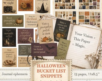 Halloween bucket list stickers Activity cards for spooky season family checklist | Digital download | 1579