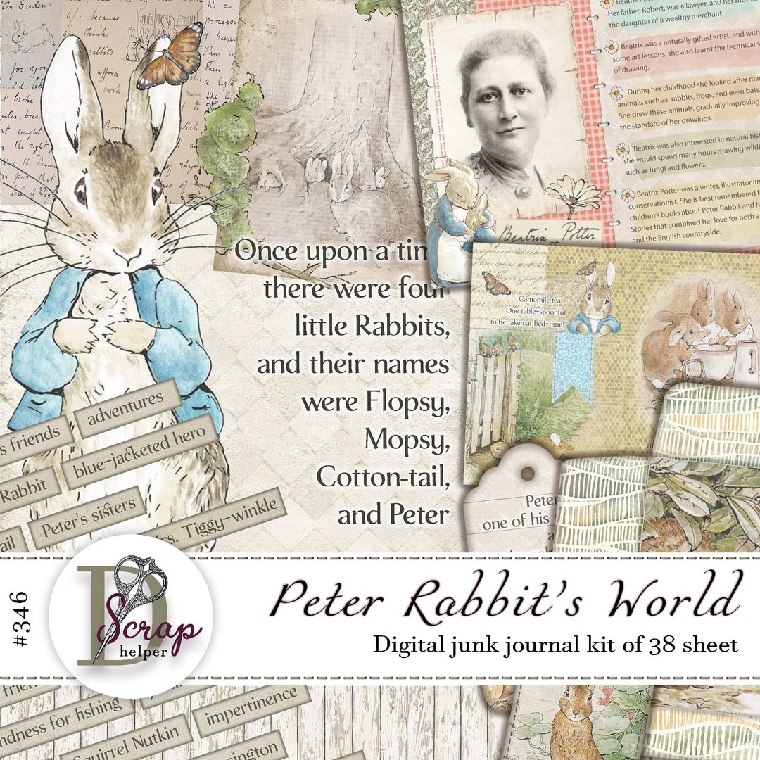 Peter Rabbit Junk Journal Kit for Beatrix Potter Themed Slow Crafting ...