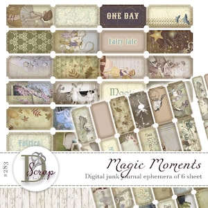 6 Seiten Junk Journal, Printable, 60 Blätter Waldgeist, Elfen Magie, Märchen, Fantasie, Fee, Junk Journal Zubehör #283