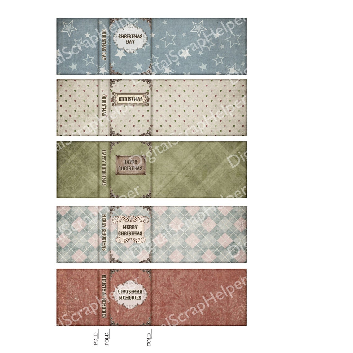 Vintage Christmas Mini Books Printable of 4 Sheets Christmas - Etsy