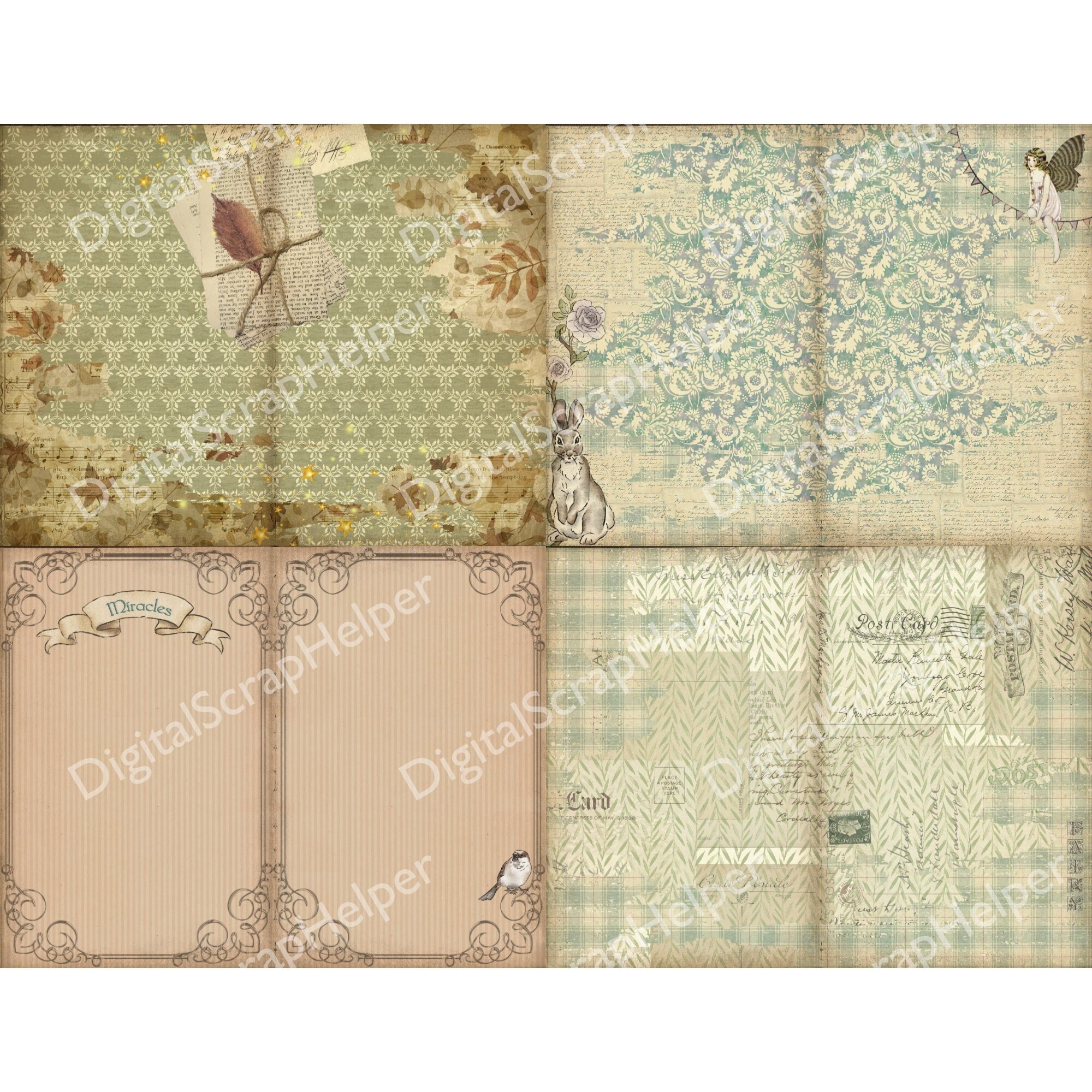 Fairy Junk Journal Kit Printable of 36 Sheets Forest Spirit Elf Magic ...