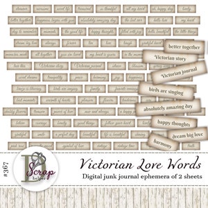 Viktorianisches junk Journal Journal Journal Druck - 2 Bögen zum Ausdrucken
