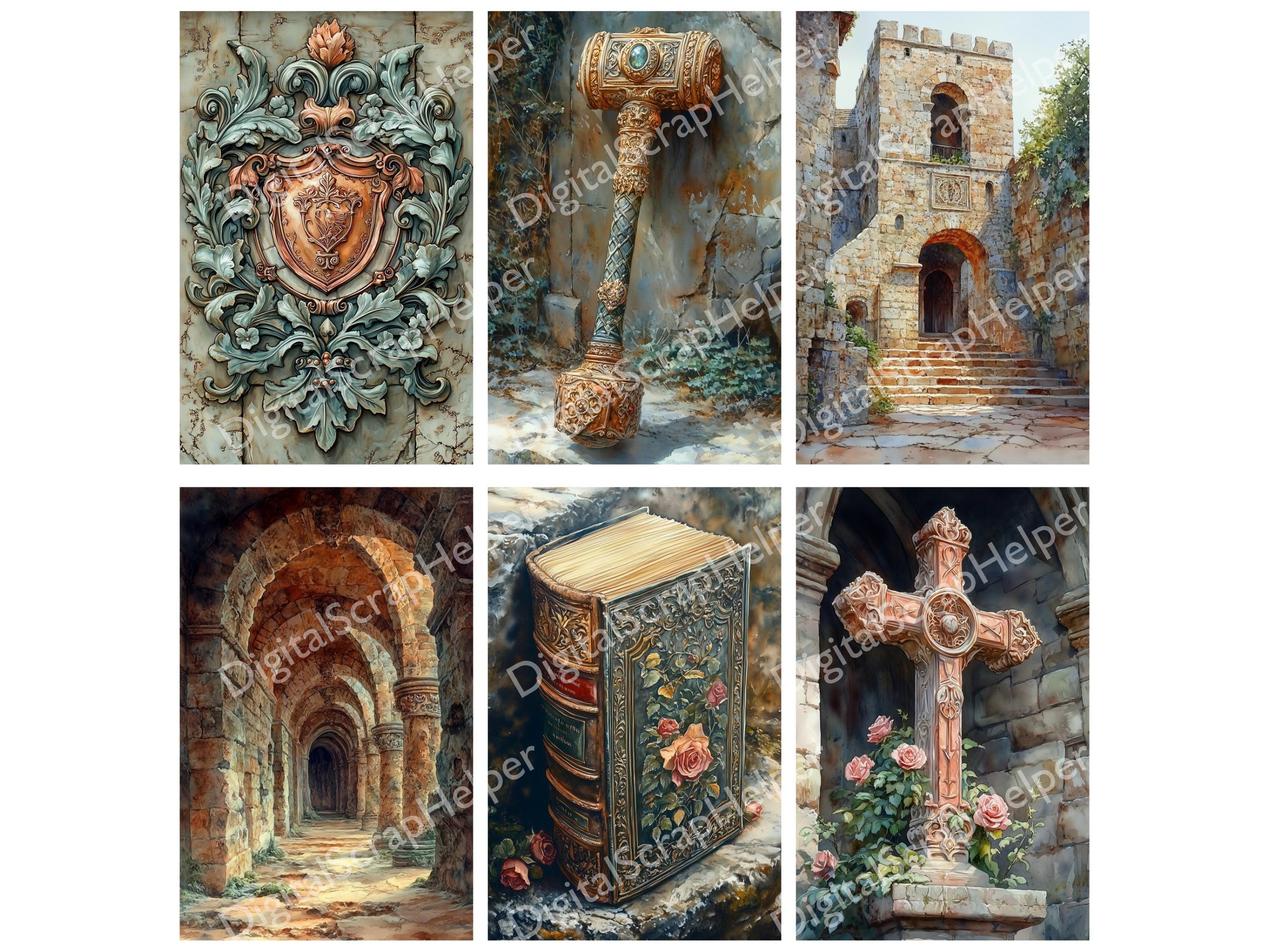 Medieval Junk Journal Pages for Calm Crafting of Renaissance Fairytale ...
