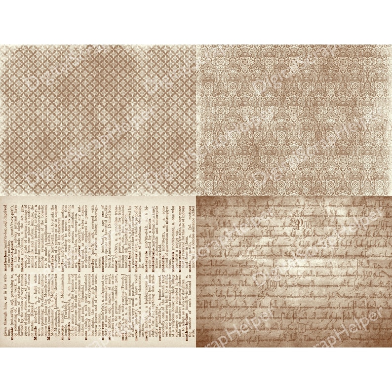 Vintage Brown Junk Journal Paper Pack Printable of 24 Sheets - Etsy