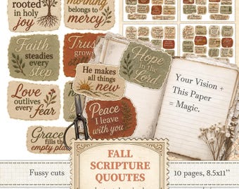Bible verse stickers fussy cuts Autumn faith quotes Fall scripture sayings | Digital download | 1685
