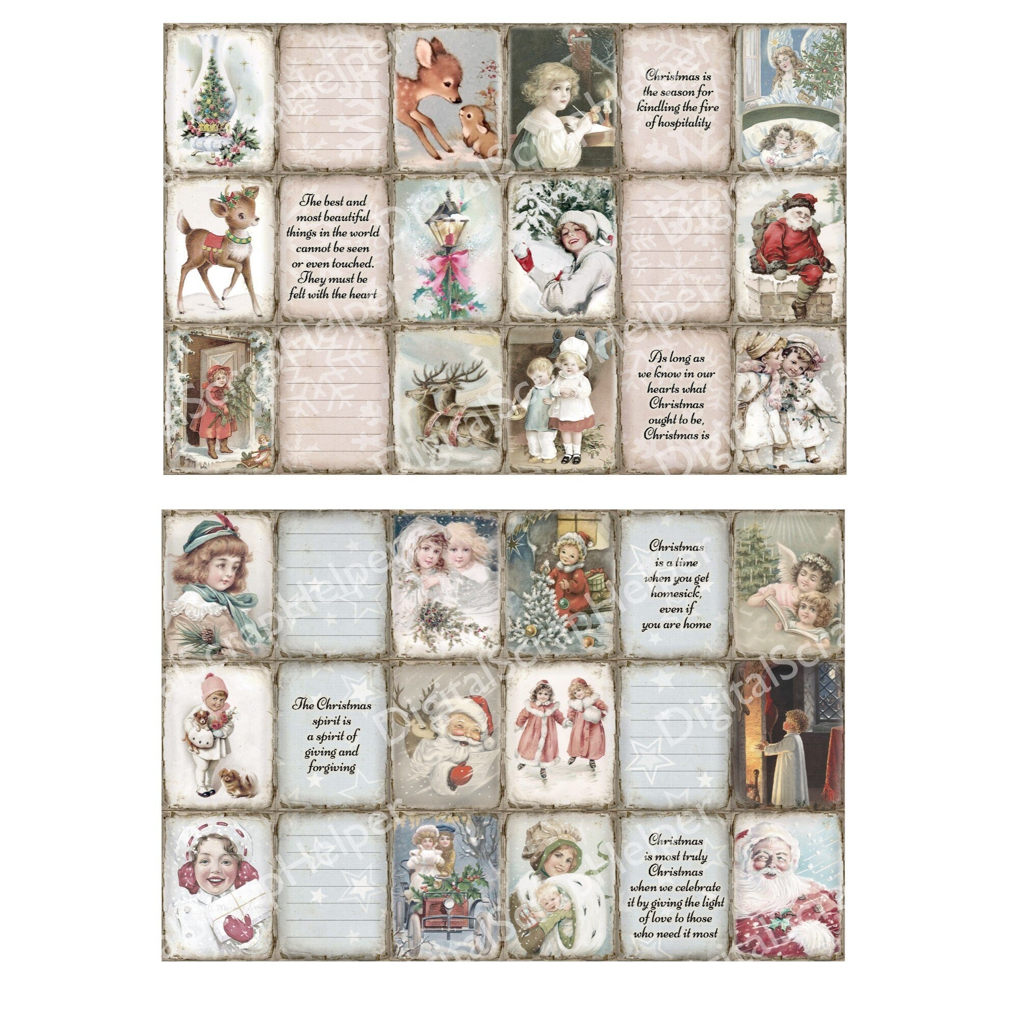 Vintage Christmas Mini Books Printable - Il Fullxfull.4407651213 Avht