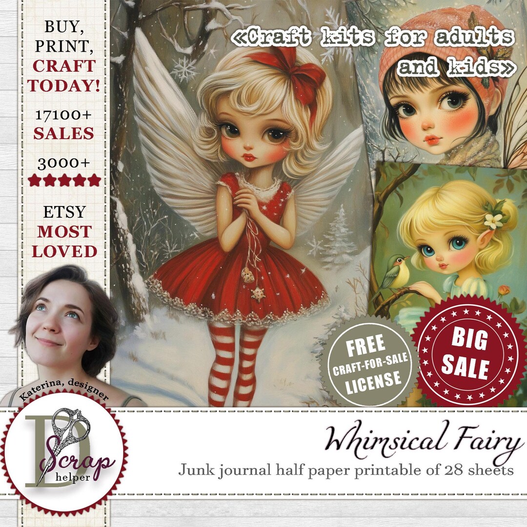 Whimsical Fairy Cards for Seasonal Junk Journaling and Enchanted ...
